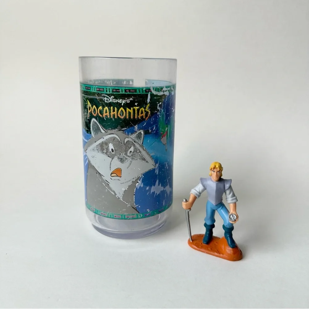 Vintage Pocahontas Burger King cup and figure Bundle